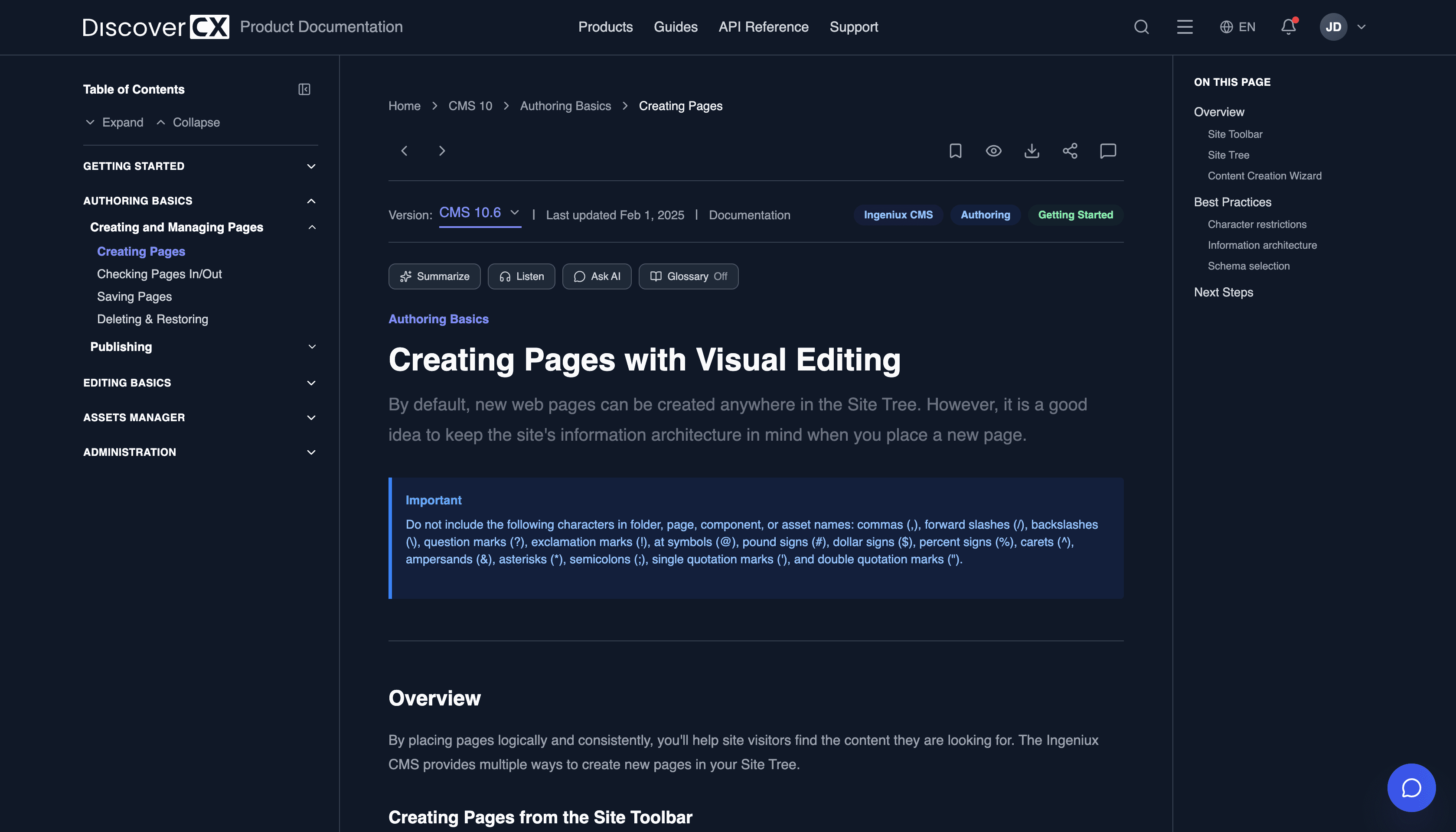 Doc topic — DiscoverCX CDP template