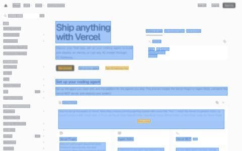 Vercel homepage as an AI crawler sees it